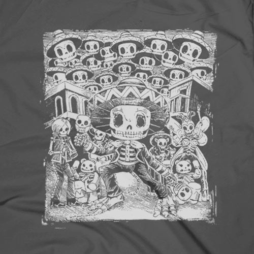 Mariachi Skeleton Charcoal T-shirt