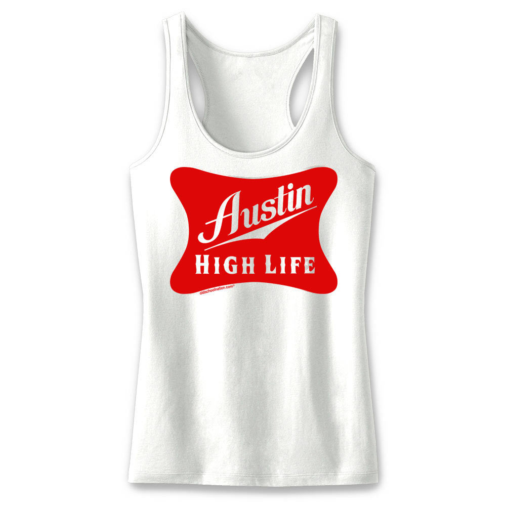 Austin High Life Ladies' White Tank