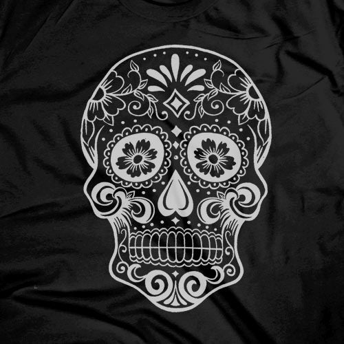 Dia De Los Muertos Skull Black T-shirt