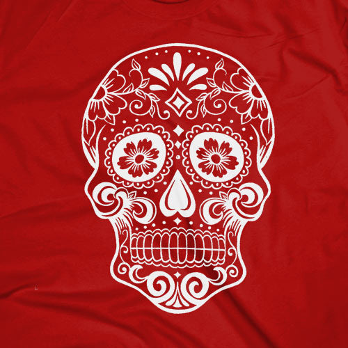 Dia De Los Muertos Skull Red T-shirt
