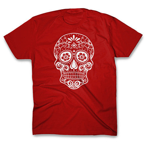 Dia De Los Muertos Skull Red T-shirt