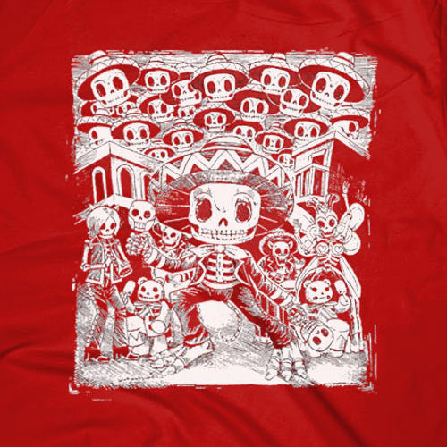 Mariachi Skeleton Red T-shirt