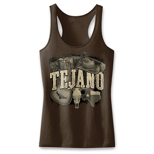 Tejano Ladies' Chocolate Brown Tank